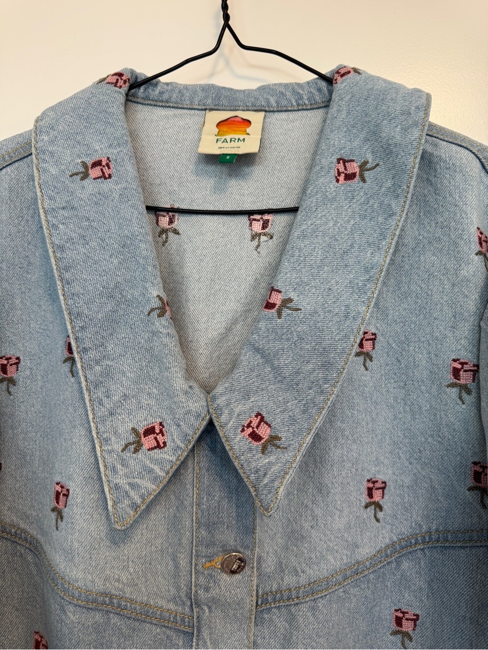 Farm Rio Rose Embroidered Denim
Jacket - Picture 9 of 16